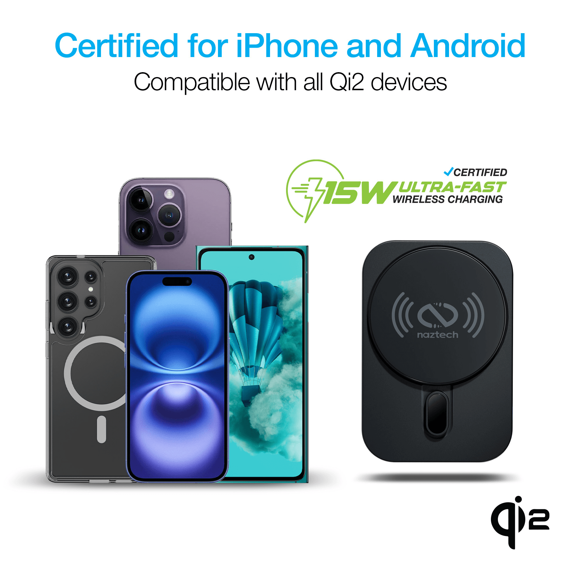 Naztech MagLock CAR 15W Magnetic Wireless Fast Charging Vent Mount