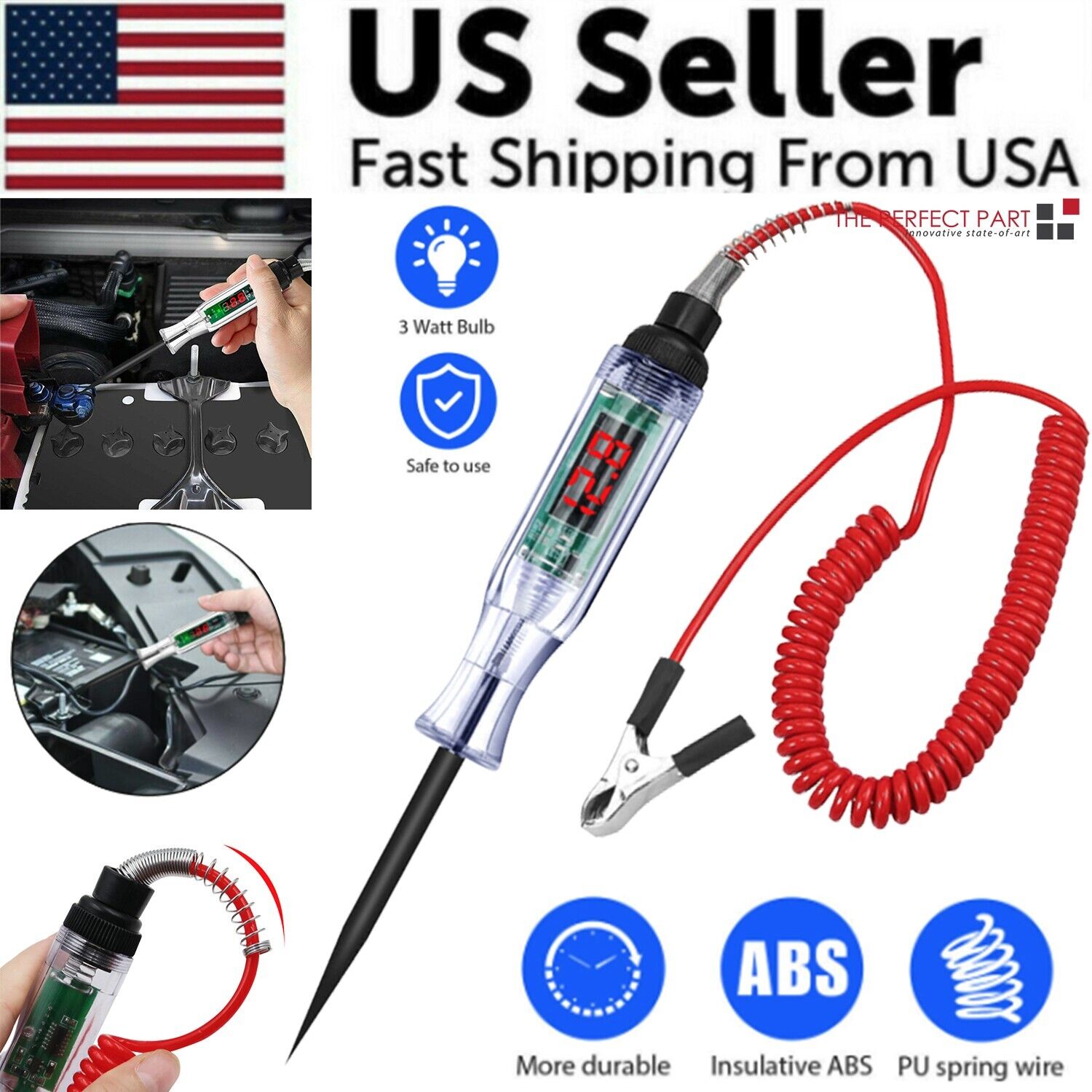 Digital Electric Voltage Circuit Tester Automotive Test Light Car